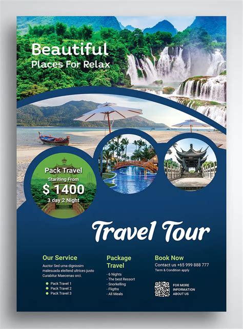 Travel And Tour Flyer Promo Template Psd Travel Brochure Design
