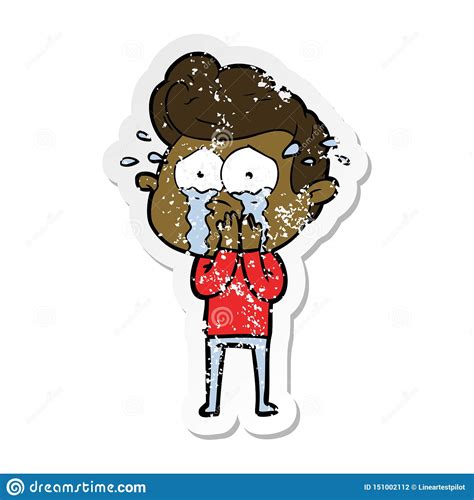 Sad, Concerned Crying Emoticon With Teardrop And Medical Mask On Yellow