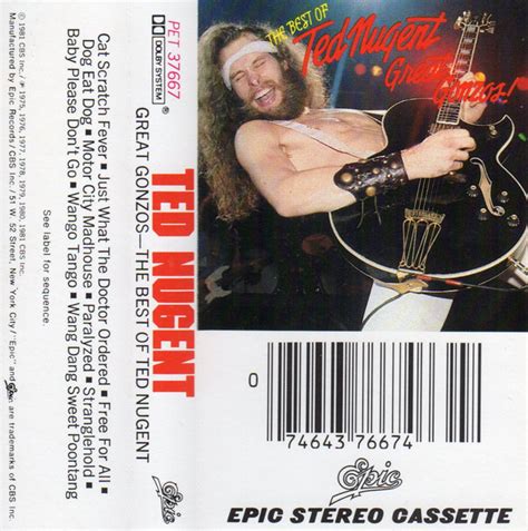Ted Nugent Great Gonzos The Best Of Ted Nugent 1981 Cassette