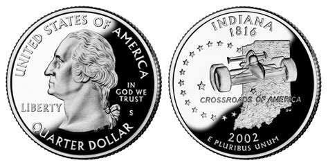 2002 S Indiana Statehood Silver Quarter Us Mint Proof At Amazons