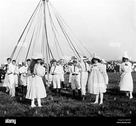 Victorian Maypole Dancing Black And White Stock Photos And Images Alamy