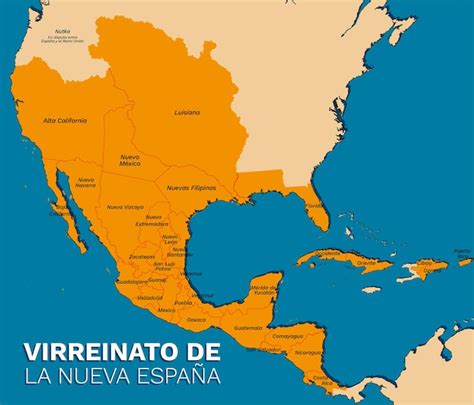 Mapa Fisico Del Virreinato De La Nueva Espana Con Sus Limites