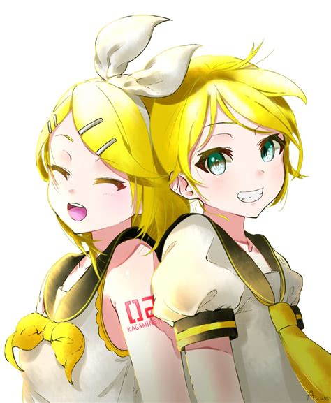 Kagamine Rin And Kagamine Len Vocaloid Drawn By Azusa