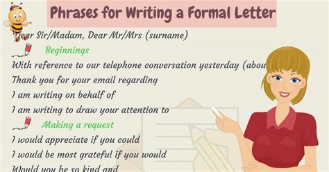 Useful Phrases And Vocabulary For Writing Letters In English Formal