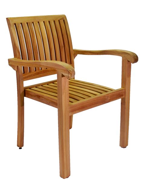 Qty 2 A Grade Teak Wood Elegant Stackable And Strong Arm Captain