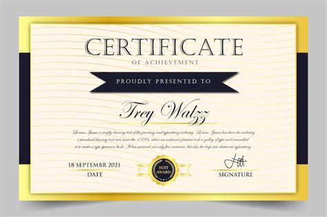 Premium Vector Premium Golden Creative Template Certificate