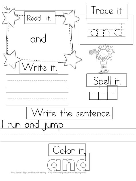 37 Free Sight Word Worksheets For Kindergarten Mrs Karles Sight