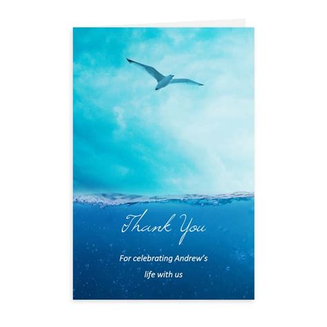 Send free christian ecards, and online greeting cards by email to friends and family. Free Funeral Thank You Card Template: Soaring Seagulls ...