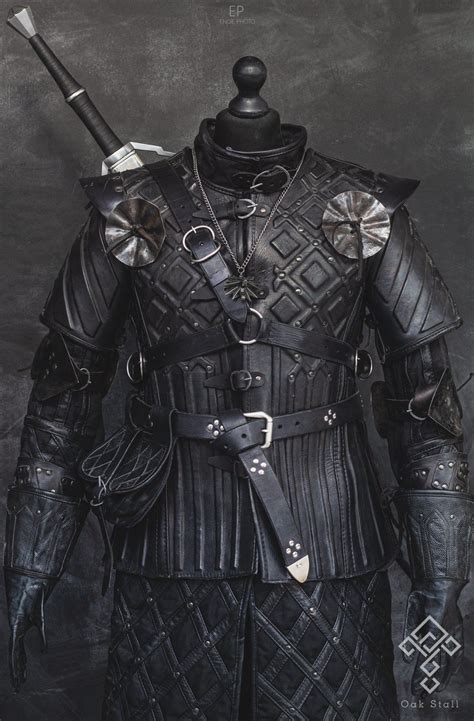 Witcher Inspired Black Leather Armor Set Leather Armor Warrior