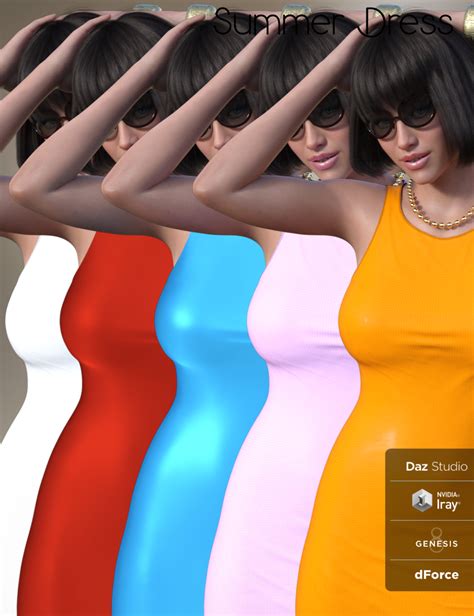 FG DForce Summer Dress For Genesis 8 Female S Daz 3D