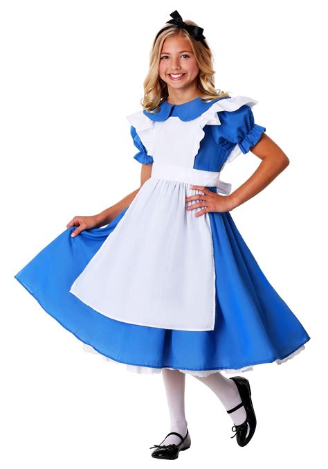 Kids Deluxe Alice Costume Alice In Wonderland Dress For Girls
