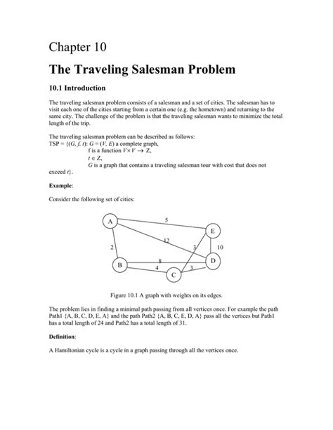 Chapter 10 The Traveling Salesman Problem