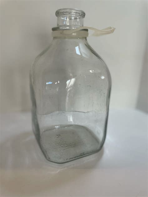 Vintage Clear Glass Gallon Milk Bottle Etsy