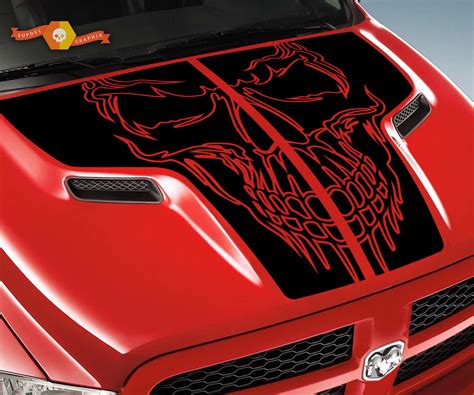 Dodge 2010 2018 Fits Ram 1500 2500 Rebel Skull Rebel Hood Logo Truck