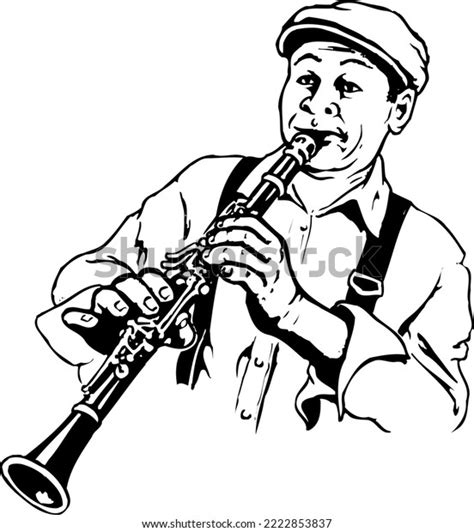 Clarinet Player Performing Vector Illustration Stock Vector Royalty