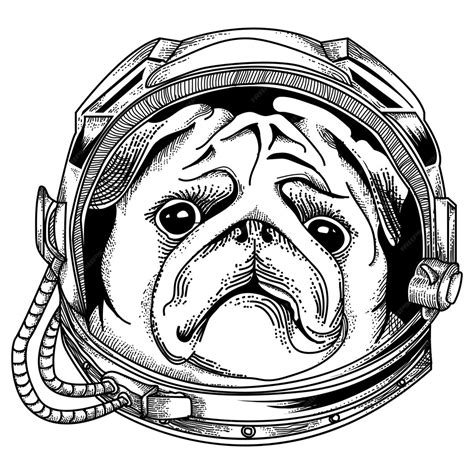 Premium Vector Ilustration Astronaut Dog Premium