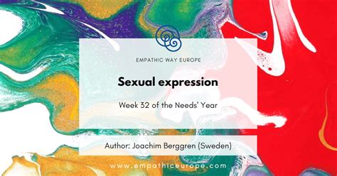 Sexual Expression The Needs Year Week 32 Empathic Way Europe