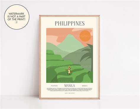 Art Collectibles Digital Prints Prints Travel Print As Philippines Photo Vintage Poster
