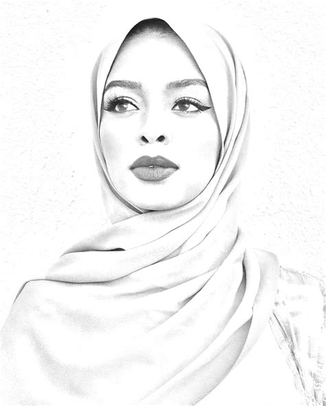 Higab Muslim Arab Girl Photography Disegno Ritratti Disegno Di Visi