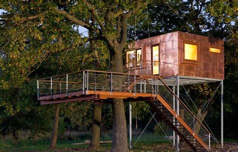 Treehouse Pilotis Feature Stair Materiality Baumhaus Designs