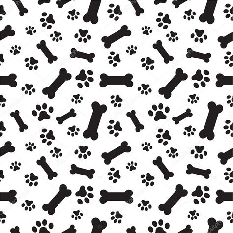 Dog Bones And Paws Pattern ⬇ Vector Image By © J0hnb0y Vector Stock