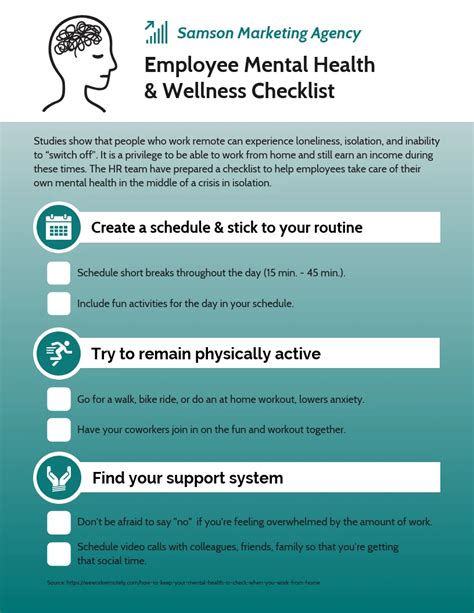 Employee Health And Wellness Checklist Venngage