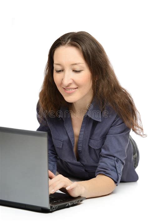 Photo Of Young Woman At Work On Her Laptop Stock Photo Image Of