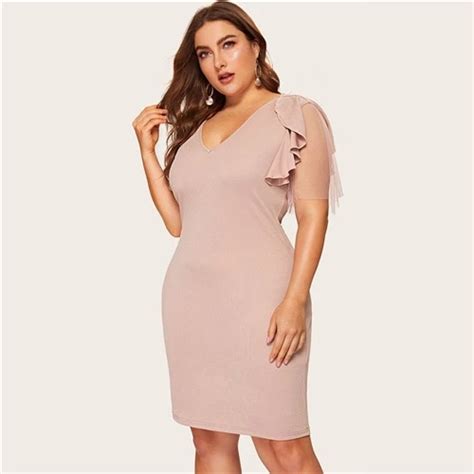 Elegant Flounce Sleeve Dress Bodycon Dress With Sleeves Occasion