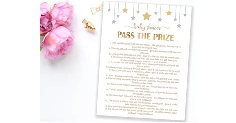 Baby Shower Pass The Prize Game Free Printable Pass The Parcel Rhymes