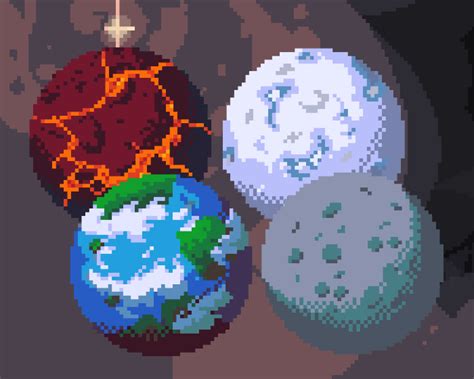 240 Pixel Art Planets Gamedev Market