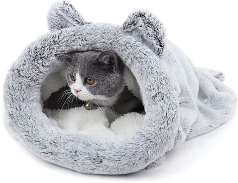 Pawz Road Cat Sleeping Bag Self Warming Kitty Sack Grey Upgraded