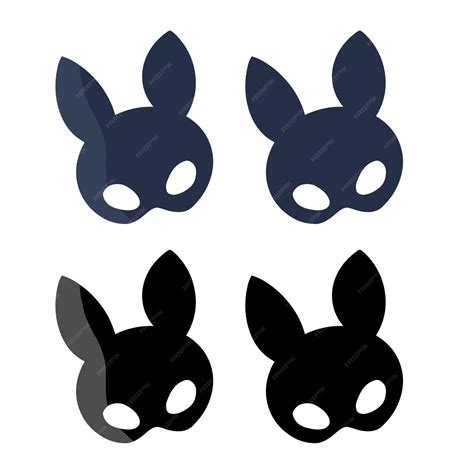 premium vector sexy bunny face mask in 4 different colors