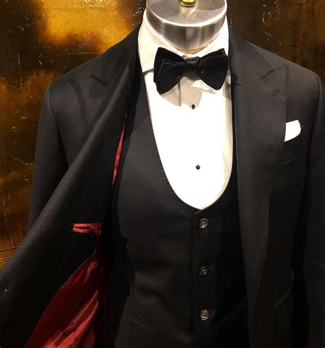 Black 3pc Suit Gucci Bow Tie