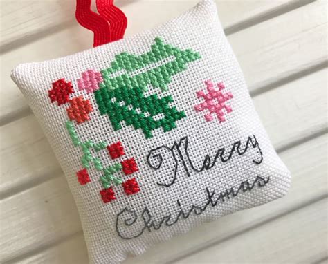 Free sewing patterns on pinterest. Merry and Bright Christmas Cross Stitch Ornament Pattern ...