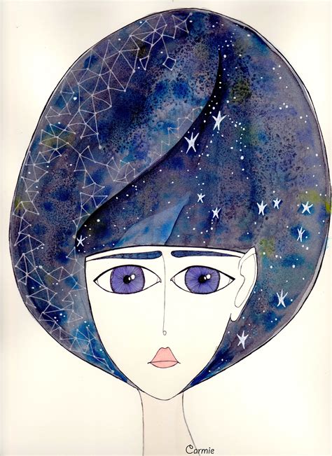 Galaxy Girl One Of My Favourites Original Watercolour Anime