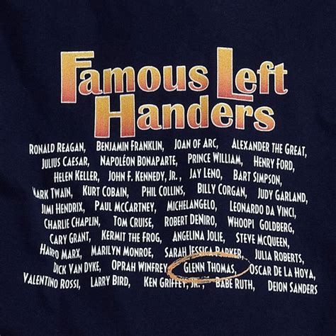 Famous Left Handers T Shirt Left Handed Quotes Left Handed Humor