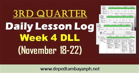 Week 4 2nd Quarter Daily Lesson Log Dll Sy 2019 2020 Depedtambayanph