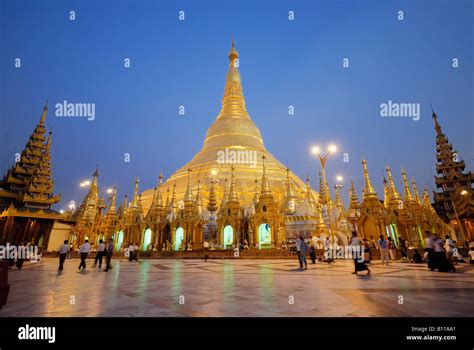 Shwedagon Pagoda One Of The Most Famous Buildings In Myanmar And Asia