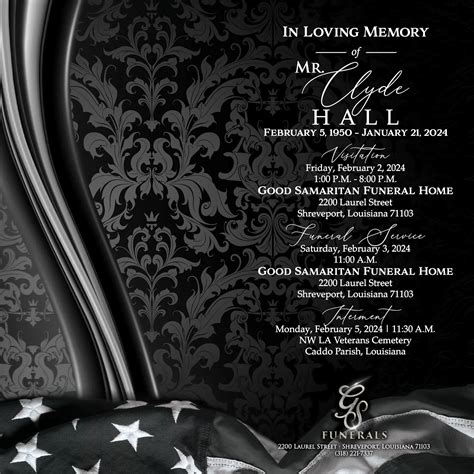 GSFunerals - Service information for Mr. Clyde Hall,...