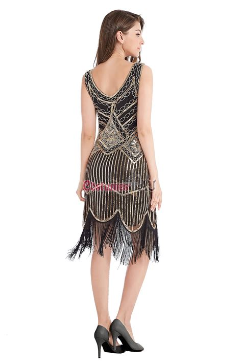 deluxe ladies 20s 1920s roaring flapper costume sequin gatsby 20 s fancy dress ebay