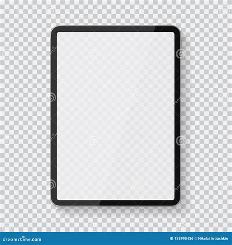 Pc Computer With Blank Screen Tablet Vector Mockup Stock Vector