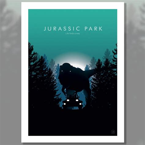 Jurassic Park Film Poster Minimalist Poster Geek Decor Etsy