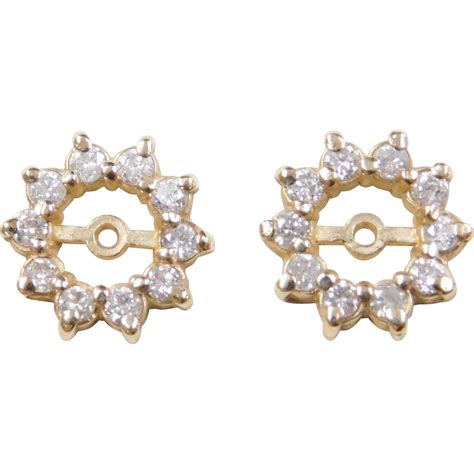 Vintage 14k Gold .60 ctw Diamond Earring Jackets from arnoldjewelers on ...