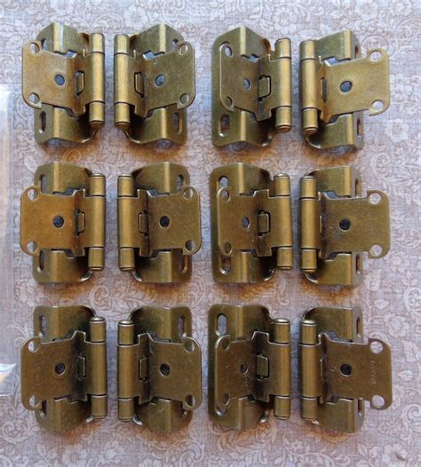 New Set 6 Pair 12 Hinges Partial Wrap Self Closing Cabinet Etsy