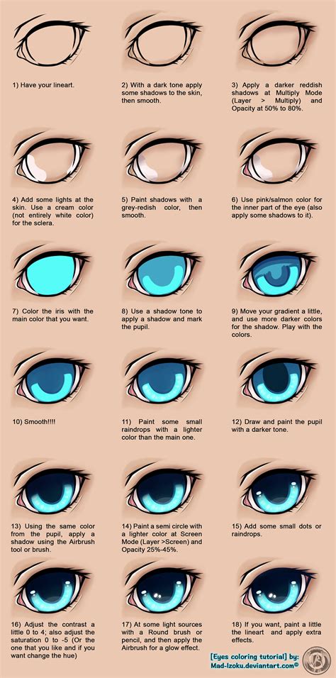 Anime Eyes Coloring How To Color Anime Eyes Digitally Step By Step