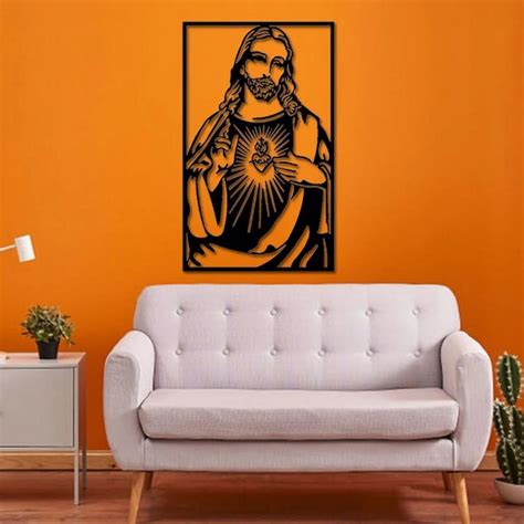 The Heart Of Jesus Metal Wall Decor God Sign Laser Cut Metal Signs Home
