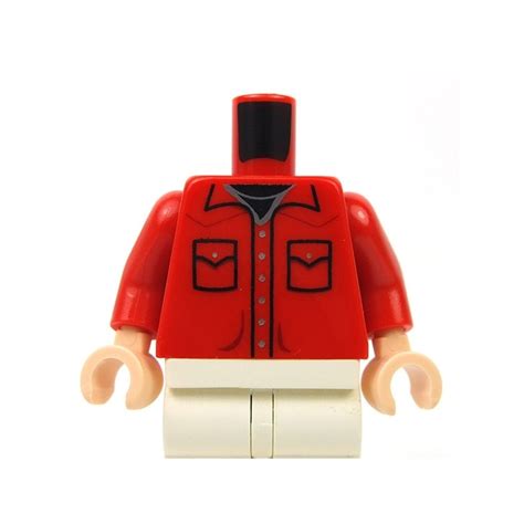 Lego Acessories Minifig Red Torso Shirt Button Down With Pockets And
