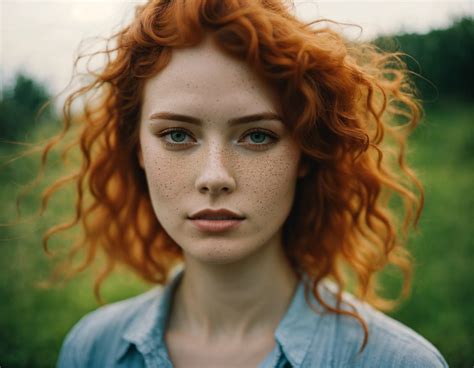 lexica incredibly beautiful ginger haired woman with freckles wavy hair raw photom analog