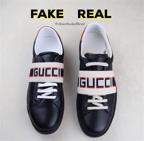 How To Spot Fake Ace Sneaker With Gucci Stripe Black Brands Blogger