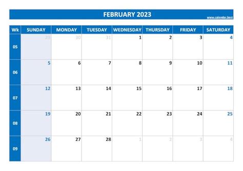 February 2023 Calendar Calendarbest